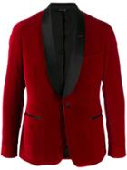 Leqarant Velvet Evening Blazer - Red
