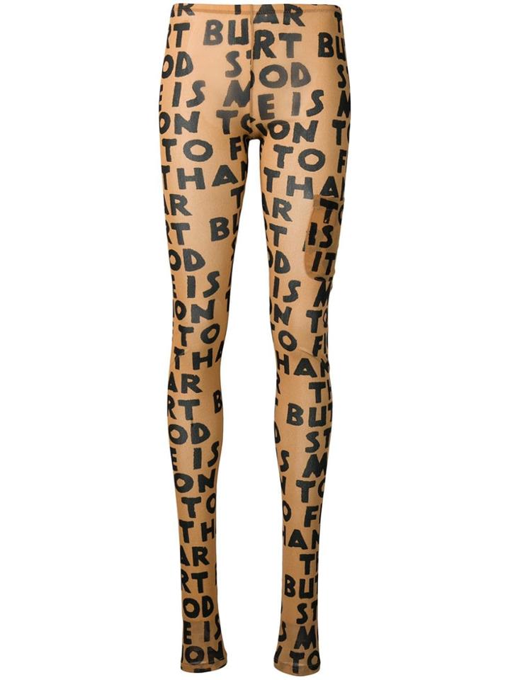 Mm6 Maison Margiela Printed Leggings - Brown