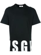 Msgm Logo Print T-shirt, Men's, Size: Medium, Black, Cotton