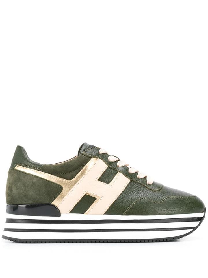 Hogan Platform Sole Sneakers - Green