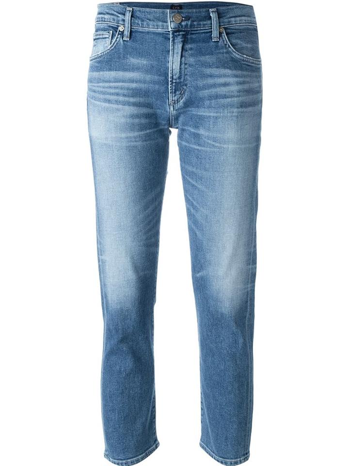 Citizens Of Humanity Agnes Cropped Jeans, Women's, Size: 29, Blue, Cotton/spandex/elastane
