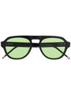 Thom Browne Eyewear Aviator Shaped Sunglasses - Black