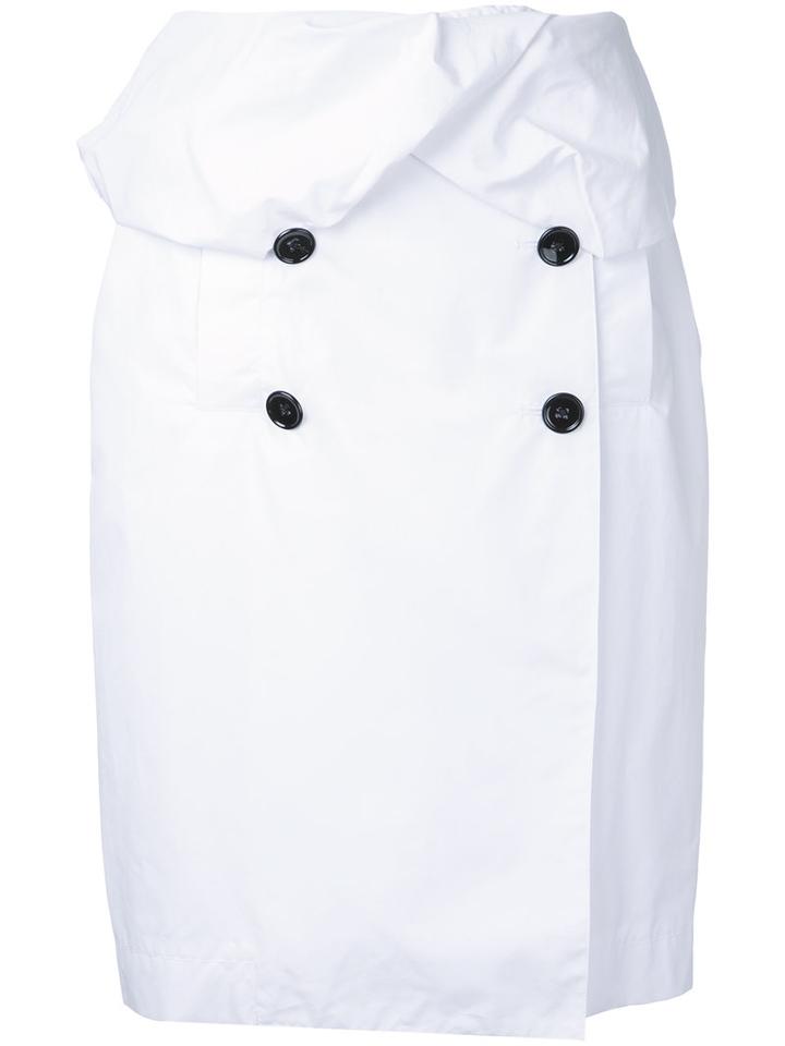 Proenza Schouler - Double Breasted Skirt - Women - Cotton - 4, White, Cotton