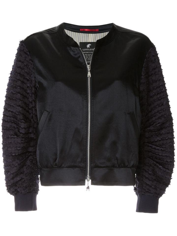 Loveless Embroidered Bomber Jacket - Black