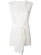 Fabiana Filippi - Drawstring Long Top - Women - Cotton/spandex/elastane - 44, White, Cotton/spandex/elastane