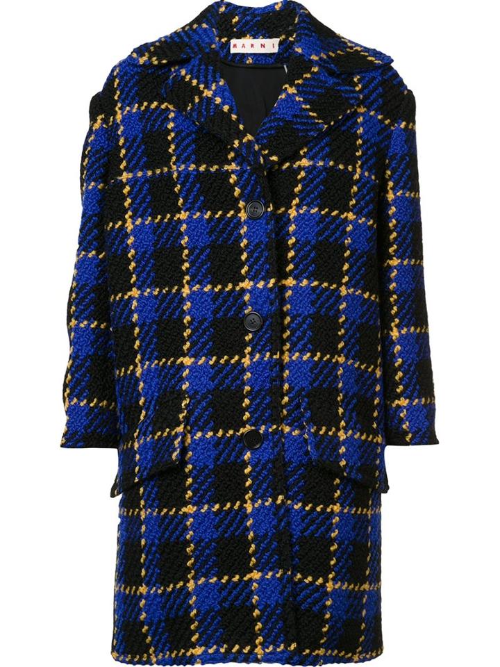 Marni Bouclé Check Coat