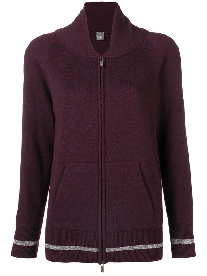 Lorena Antoniazzi Knit Bomber Jacket - Pink & Purple