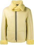 Yeezy Season 3 Flight Jacket, Men's, Size: Large, Yellow/orange, Lamb Skin/sheep Skin/shearling