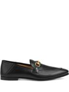 Gucci Leather Horsebit Loafers With Web - Black