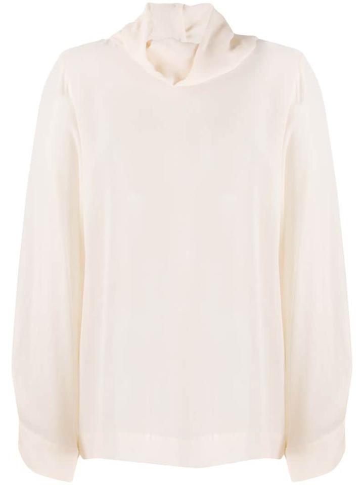 Erika Cavallini Back-button Silk Shirt - Neutrals