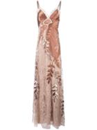 Alberta Ferretti Floral Lace Gown, Women's, Size: 38, Pink/purple, Cotton/rayon/polyamide/other Fibers