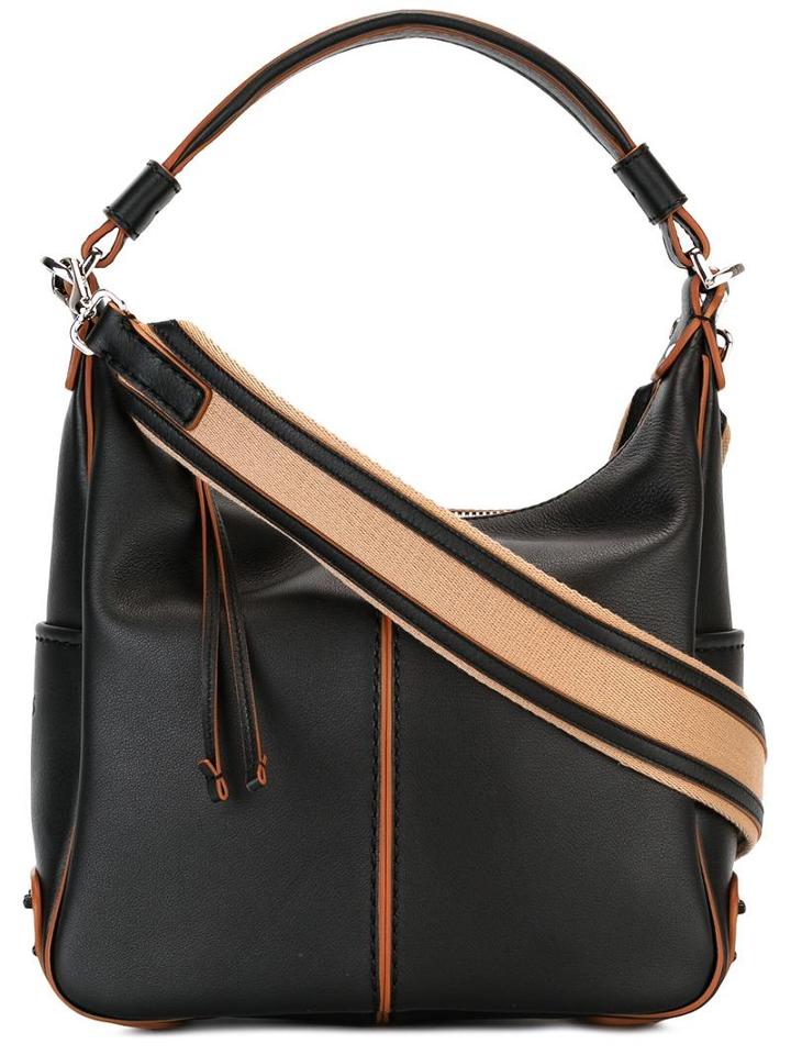 Tod's Zipped Shoulder Bag, Women's, Black, Leather