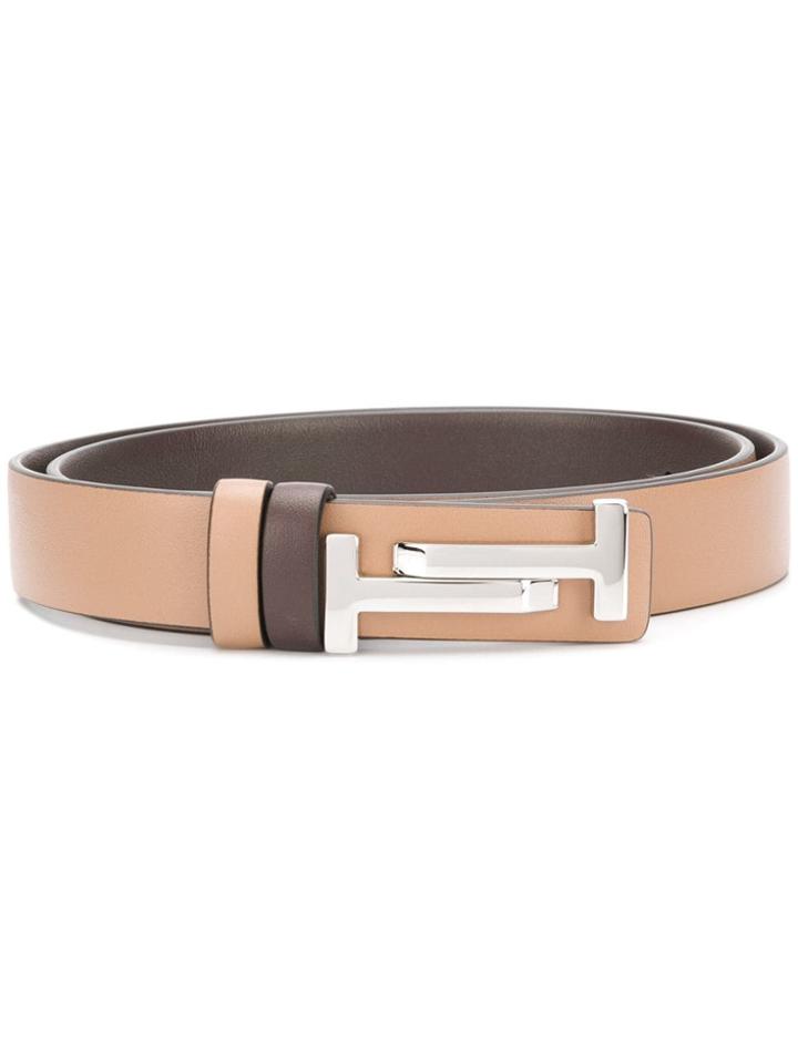 Tod's Double T 2.5 Belt - Nude & Neutrals
