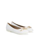 Young Versace Medusa Ballerinas - White