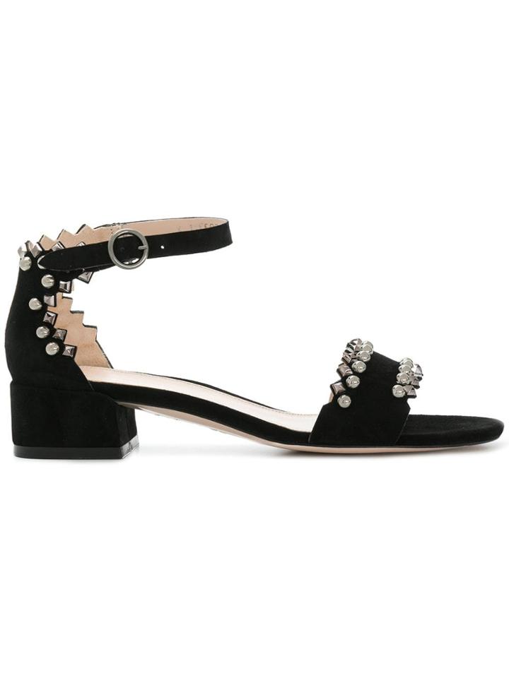 Stuart Weitzman Stud Detail Sandals - Black