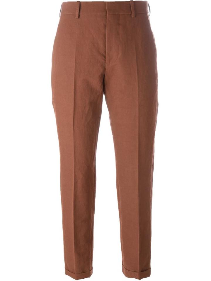 Marni Cropped Trousers, Women's, Size: 46, Brown, Cotton/linen/flax/viscose/viscose