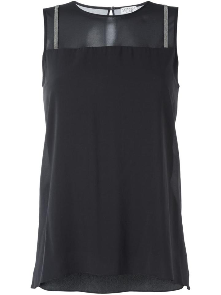 Brunello Cucinelli Metallic Stripe Detail Top