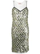 Nº21 Sequin Embroidery Midi Dress - Green