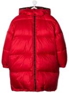 Fendi Kids Padded Hooded Coat - Red