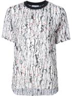 Carven Printed T-shirt, Women's, Size: M, White, Silk