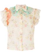 Christopher Kane Ruffle Archive Floral Shirt - Nude & Neutrals