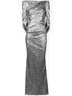 Talbot Runhof - Konica Dress - Women - Polyester/spandex/elastane/cupro - 34, Grey, Polyester/spandex/elastane/cupro