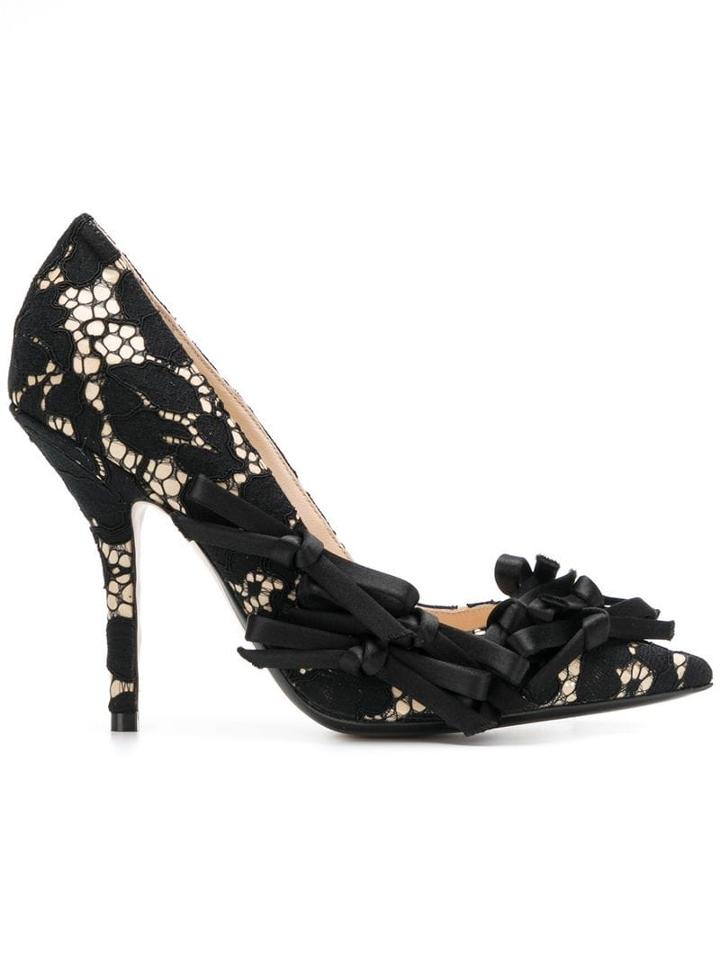 Nº21 Bow-embellished Lace Pumps - Black