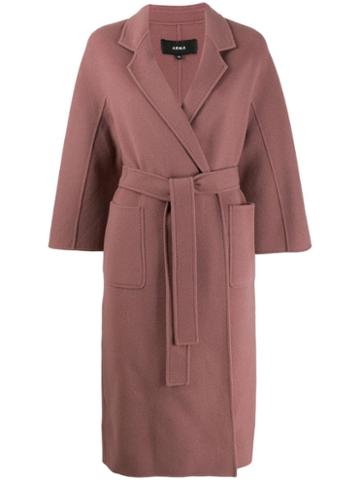 Arma Wool Belted Wrap Coat - Pink