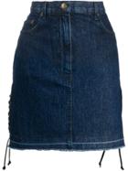 Mcq Alexander Mcqueen Drawstrings Denim Skirt - Blue
