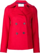 Harris Wharf London Short Peacoat, Women's, Size: 38, Red, Virgin Wool