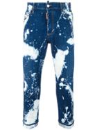 Dsquared2 Glam Head Bleached Splatter Jeans - Blue