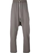 Rick Owens Drop-crotch Trousers, Men's, Size: 48, Grey, Cotton/virgin Wool