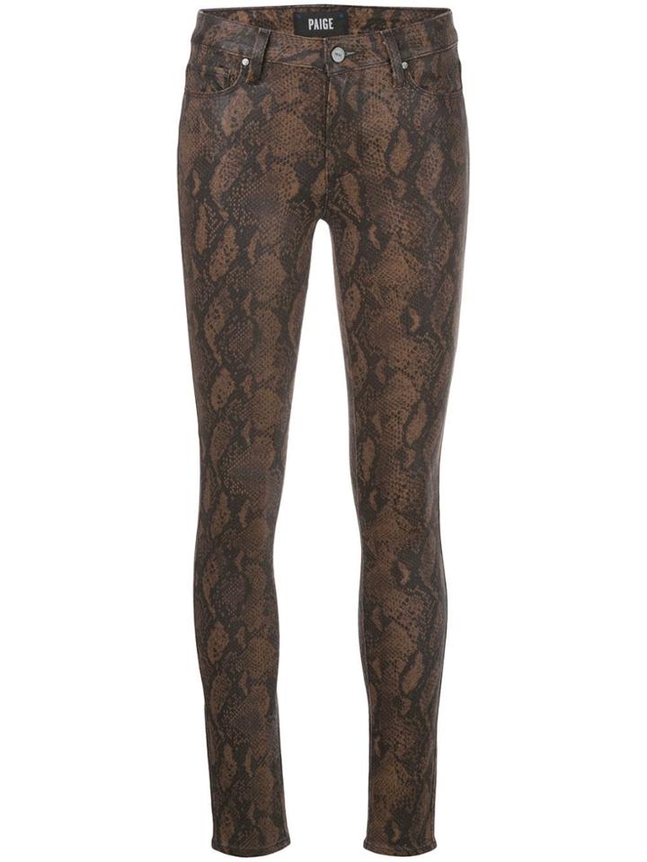 Paige Hoxton Snake-skin Print Jeans - Brown