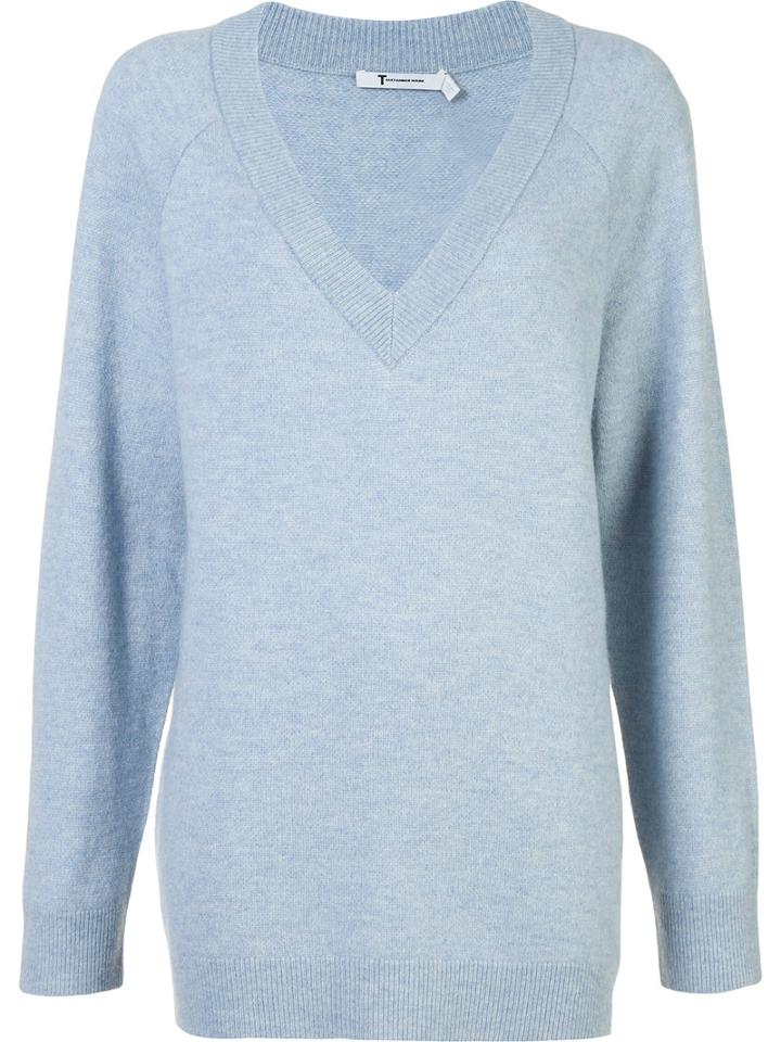 T By Alexander Wang Oversized Jumper, Women's, Size: Small, Blue, Cashmere/wool