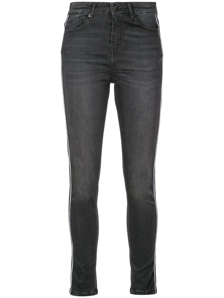Nicole Miller Side Stripe Jeans - Grey