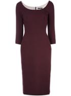 Dolce & Gabbana Fitted Midi Dress, Women's, Size: 44, Red, Virgin Wool/spandex/elastane/silk
