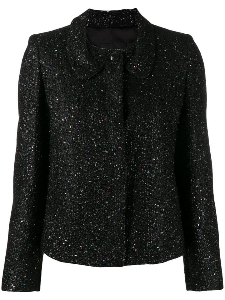 Emporio Armani Glitter Fitted Jacket - Black