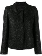 Emporio Armani Glitter Fitted Jacket - Black
