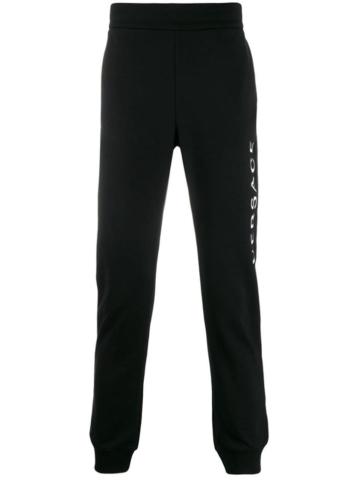 Versace Printed Logo Track Trousers - Black