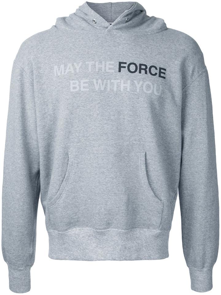 Anrealage Star Wars Quote Hoodie, Men's, Size: 46, Grey, Cotton/polyurethane