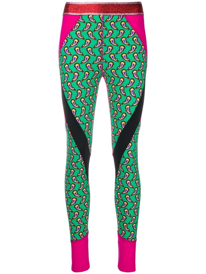 Etro Paisley Print Leggings - Green
