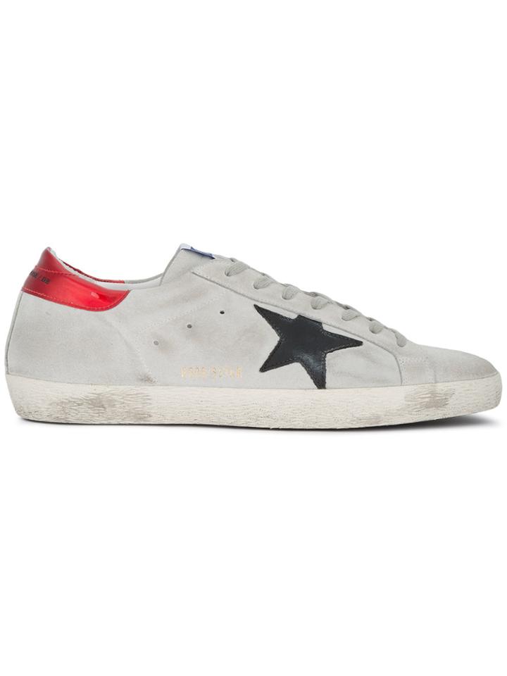 Golden Goose Deluxe Brand Grey Red Superstar Sneakers - Nude &