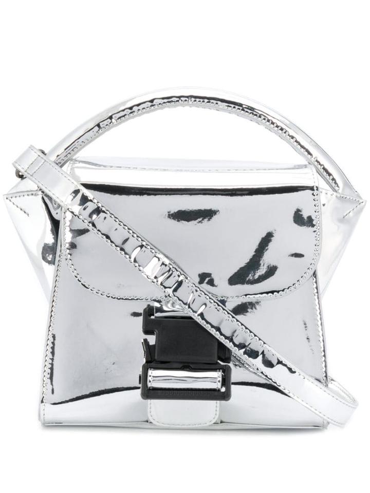 Zucca Buckle Shoulder Bag - Silver