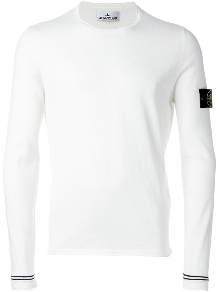 Stone Island Logo Patch Jumper - White