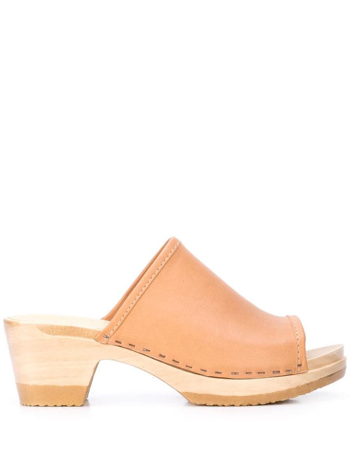 No.6 Daria Heeled Clogs - Brown