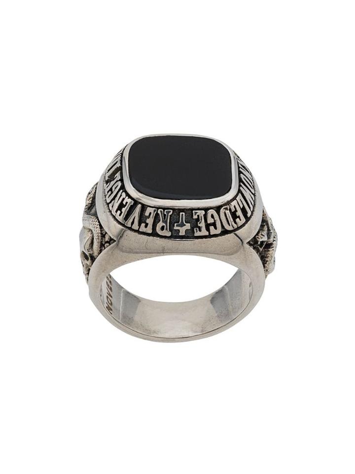 Nove25 Engraved Skull Ring - Silver