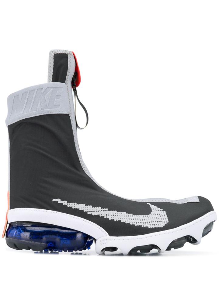 Nike Logo Print Shell Sneakers - Black