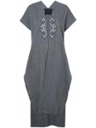 Voz Open Front Long Cardigan - Grey