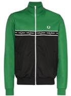 Fred Perry Logo-tape Colour-block Track Jacket - Green