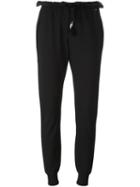 Just Cavalli Drawstring Joggers, Women's, Size: 42, Black, Viscose/polyamide/spandex/elastane/silk